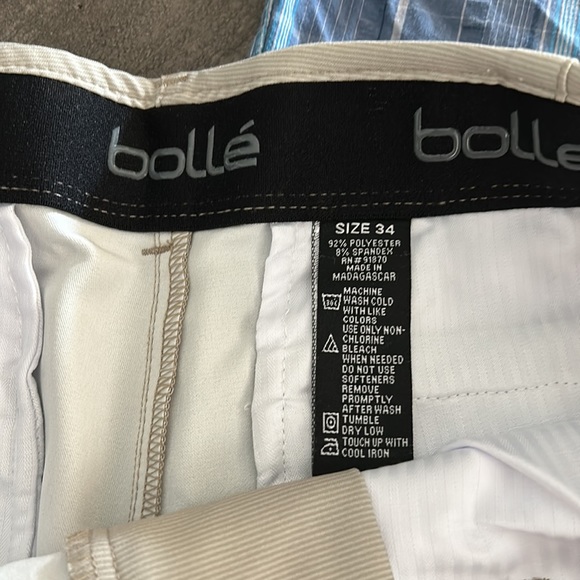 BUNDLE OF 3 PAIRS OF FLAT FRONT SHORTS SIZE 34. 2 BOLLE AND 1 ISLAND REPUBLIC - Picture 3 of 4